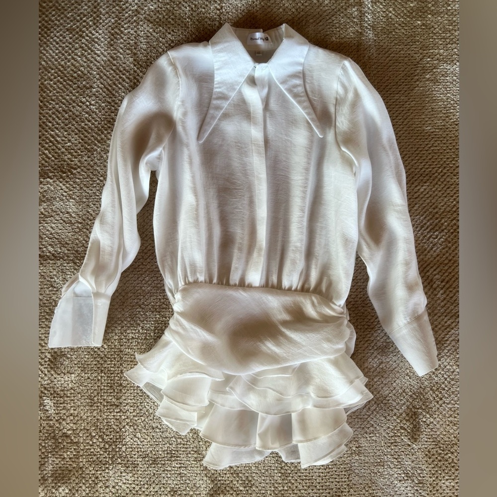 Mermaid Way BOUCHIC PLEATED SHIRT MINI DRESS XS